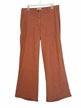 Banana Republic Super Soft Soma Mid Rise Wide Leg Pants Terra Cotta Sz Large